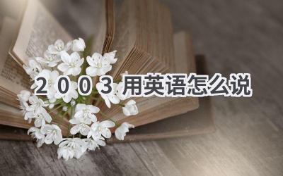 2003用英语怎么说