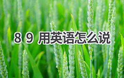 89用英语怎么说