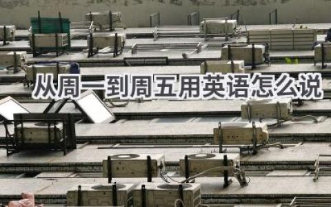 从周一到周五用英语怎么说