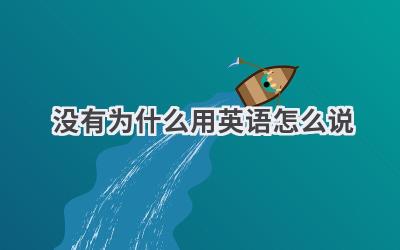 没有为什么用英语怎么说