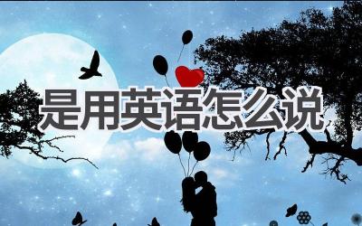 是用英语怎么说