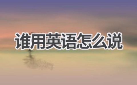 谁用英语怎么说