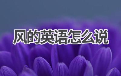 风的英语怎么说