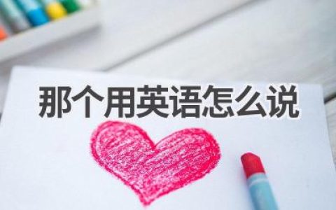 那个用英语怎么说