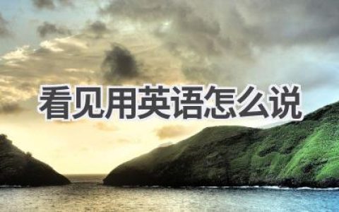 看见用英语怎么说
