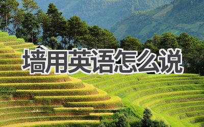 墙用英语怎么说