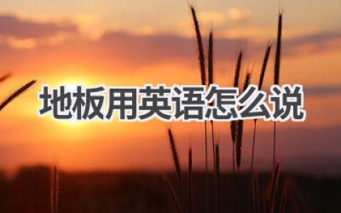 地板用英语怎么说
