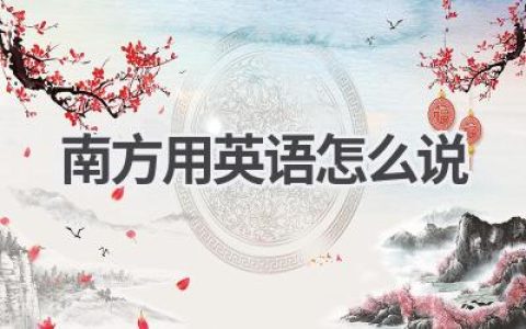 南方用英语怎么说