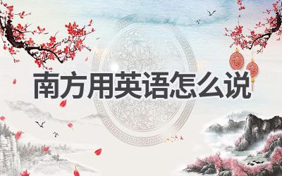 南方用英语怎么说