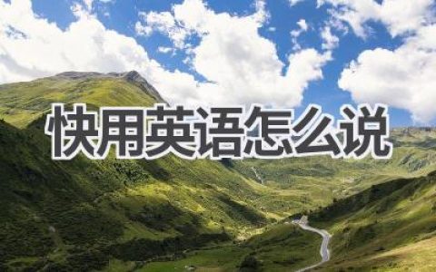 快用英语怎么说