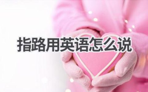 指路用英语怎么说