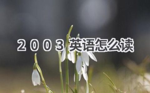 2003英语怎么读