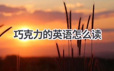 巧克力的英语怎么读
