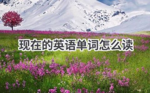 现在的英语单词怎么读