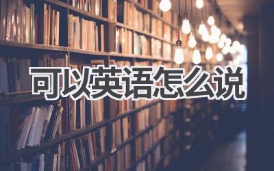 可以英语怎么说