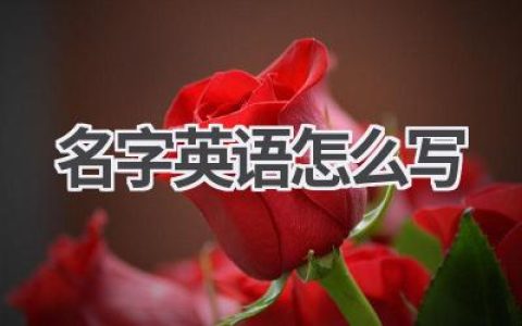 名字英语怎么写