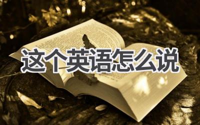 这个英语怎么说