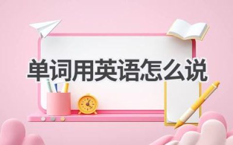 单词用英语怎么说