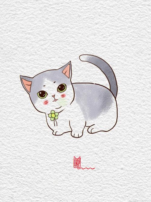 小猫简笔画彩色 小猫简笔画彩色有配画