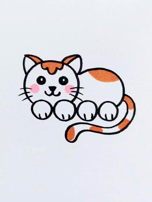 小猫简笔画彩色 小猫简笔画彩色有配画